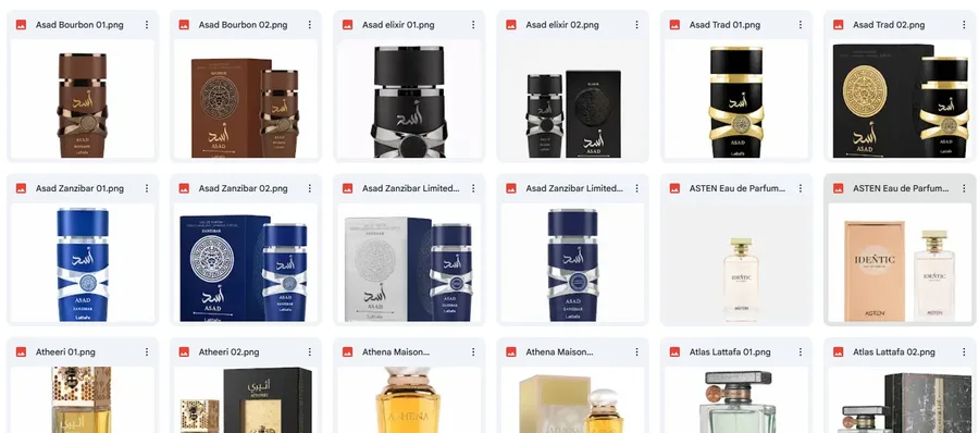 Mais perfumes árabes recortados em PNG sem fundo