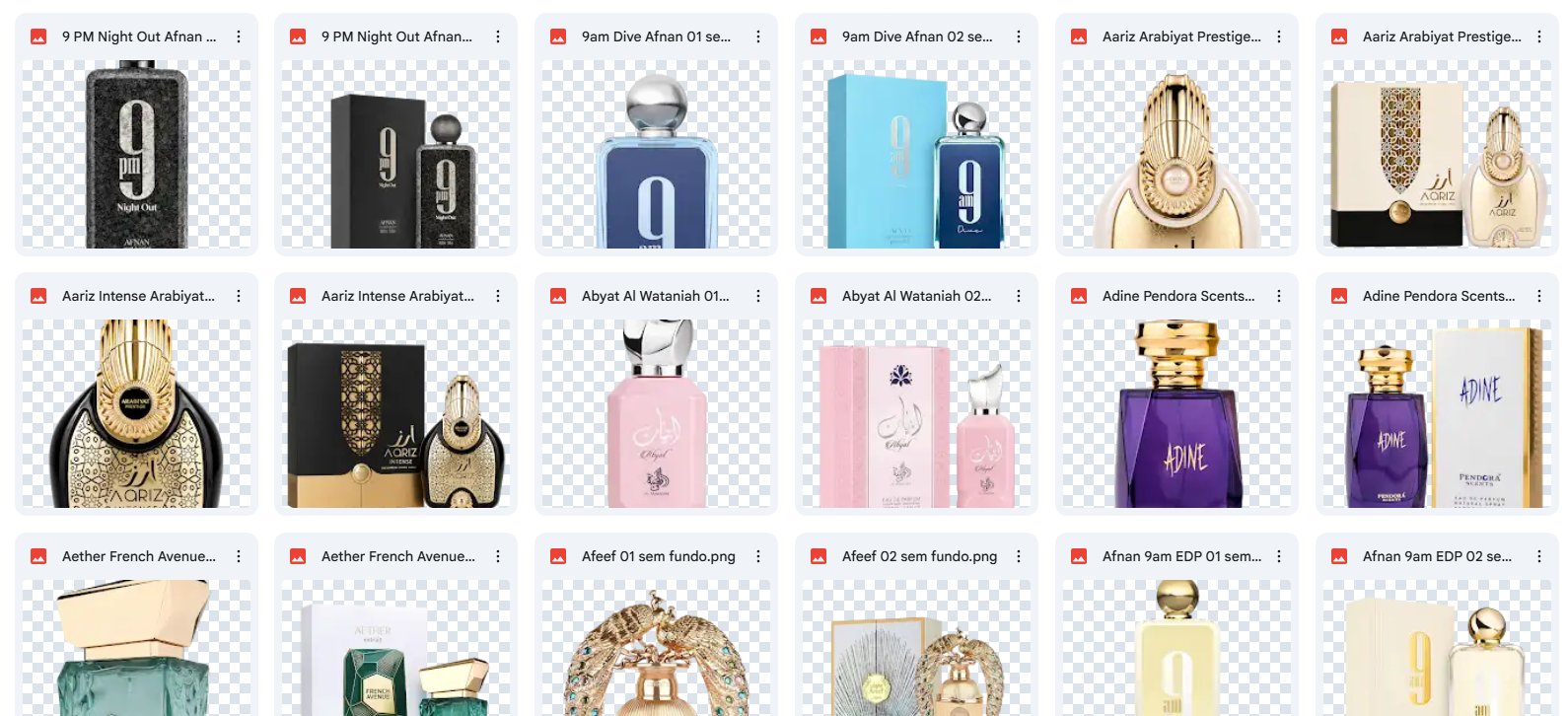 Perfumes árabes em PNG sem fundo